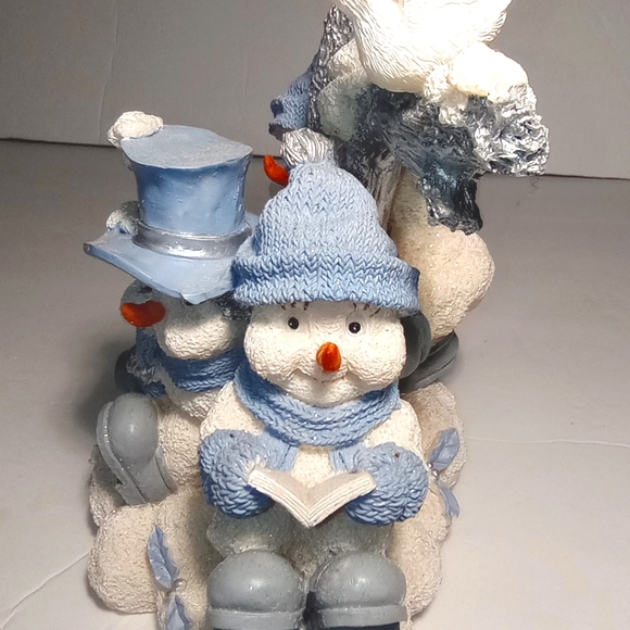 1998 Snowman's Around Tree Singing Christmas Carol Book Figurine - Picture 7 of 10